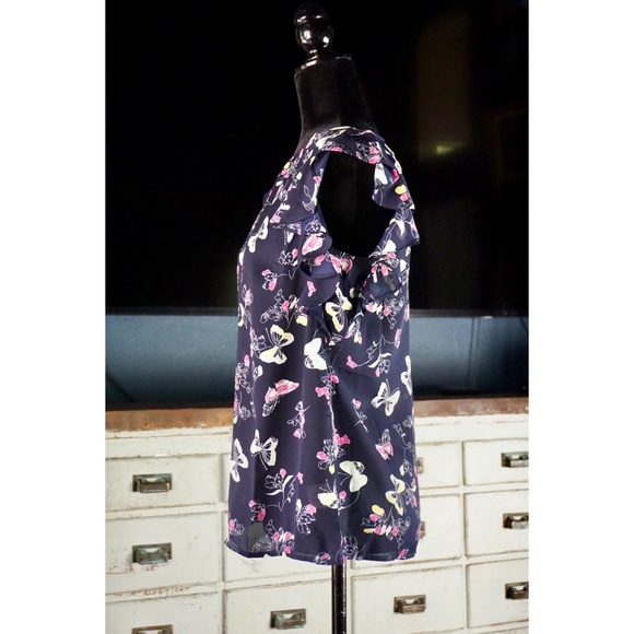 Modcloth Equal Reaction Butterfly Ruffle Top New S - Picture 5 of 9